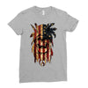 skull us flag Ladies Fitted T-Shirt