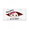 July Peeking Out Baby Girl in Spanish License Plate