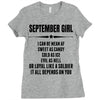 Super September Girl Ladies Fitted T-Shirt