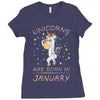 Unicorns are born in January Ladies Fitted T-Shirt
