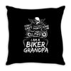 You Cant Scare Me I am Biker Grandpa Throw Pillow
