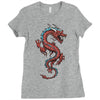 chinese dragon Ladies Fitted T-Shirt