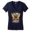 All Men Are Created Equal But Only The Best Are Born In January Women's V-Neck T-Shirt