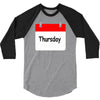 title of day of the week sunday thursday day of the week 3/4 Sleeve Shirt