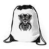demon wolf Drawstring Bags