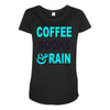 coffee books and rain Maternity Scoop Neck T-shirt
