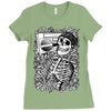 boombox skull Ladies Fitted T-Shirt