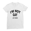 i'm not gay just kidding Ladies Fitted T-Shirt