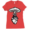 heart and nuclear explosion Ladies Fitted T-Shirt