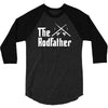 the rodfather   mens funny fishing 3/4 Sleeve Shirt