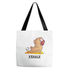 yoga pug exhale Tote Bags