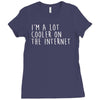 i'm a lot cooler on the internet Ladies Fitted T-Shirt