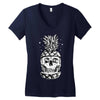 skull pineapple Women's V-Neck T-Shirt
