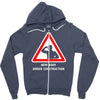 body under construction road sign Zipper Hoodie