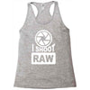 i shoot raw photography camera photograph Racerback Tank