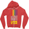 Lightsaber Rainbow - Love Is Love Zipper Hoodie