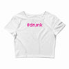 #drunk hashtag neon pink Crop Top