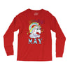 unicorns are born in may cute unicorn Long Sleeve Shirts