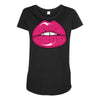 lips shiny Maternity Scoop Neck T-shirt