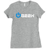 geek' (power on button) Ladies Fitted T-Shirt