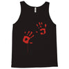 bloody hand print funny zombie kill undead blood horror killer Tank Top