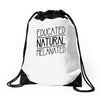 educated, natural, melanated Drawstring Bags