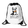 panda surprise Drawstring Bags