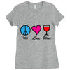 peace love wine Ladies Fitted T-Shirt