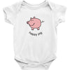 happy pig Baby Bodysuit
