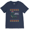 ugly dinosaur merry christmas V-Neck Tee