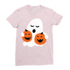 pumpkin with boo Ladies Fitted T-Shirt