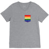 LGBT Pocket Rainbow Colors V-Neck Tee