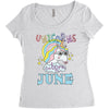 unicorns are born in june cute unicorn Women's Triblend Scoop T-shirt