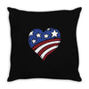 disstressed america flag heart Throw Pillow
