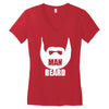 man beard funny mens Women's V-Neck T-Shirt