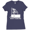 man tasking Ladies Fitted T-Shirt