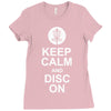 keep calm and disc golf on target frisbee basket Ladies Fitted T-Shirt
