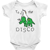 To The Disco (Unicorn Riding Triceratops) Baby Bodysuit