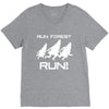 run forest run white color V-Neck Tee