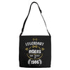 legendary riders are born in 1986 Adjustable Strap Totes