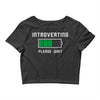 low battery introvert pun humor Crop Top