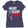 eat sleep jump Ladies Fitted T-Shirt