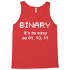 binary geek t shirt 2xl code funny pixels nerdy cpu linux programmer n Tank Top