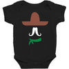 ladies sombrero  funny retro mexico mustache designer Baby Bodysuit