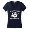 the rotation of the earth Women's V-Neck T-Shirt