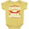 Legends Are Born In September Baby Onesie