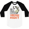 This Girl Loves Siberian Husky 3/4 Sleeve Shirt