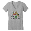 baseball game on short Women's V-Neck T-Shirt