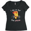 i do it for the pizza Women's Triblend Scoop T-shirt