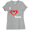 i love heart bass guitar music Ladies Fitted T-Shirt